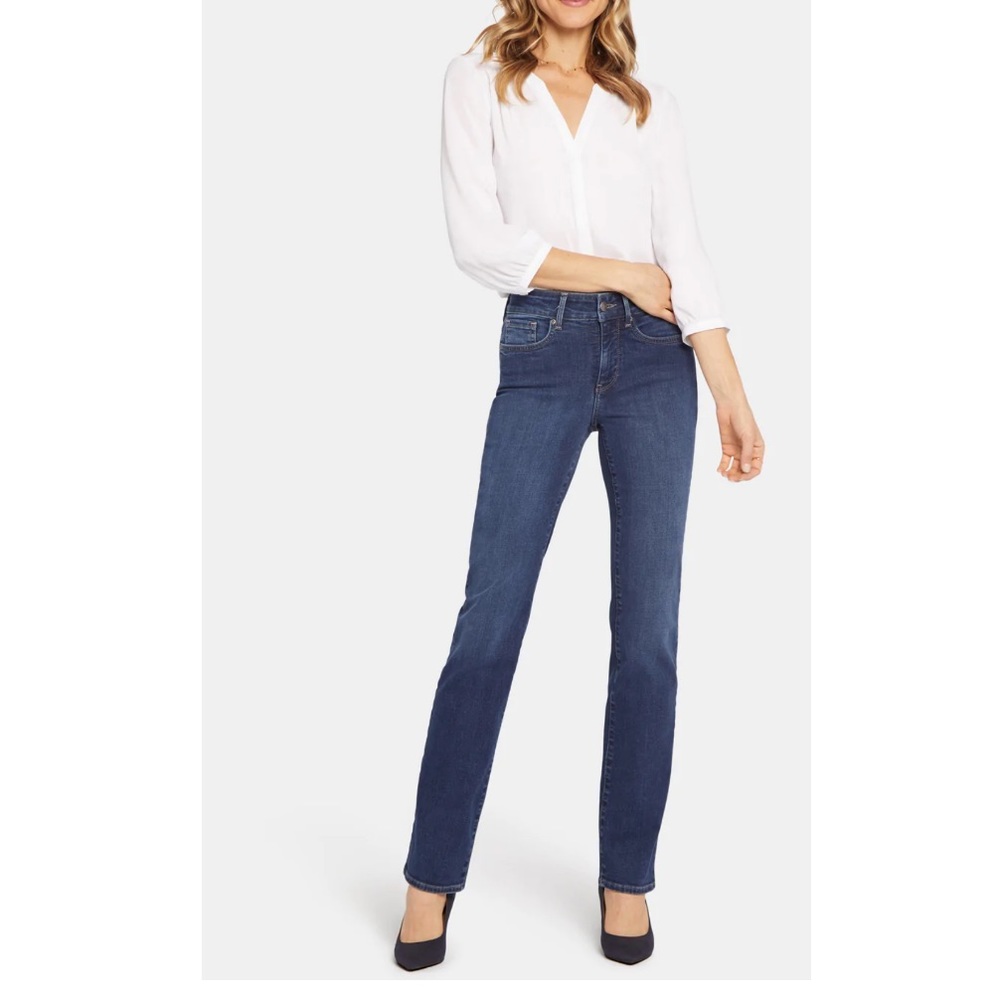 NYDJ Straight Leg Dark Wash Jeans 12